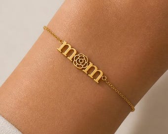 Birthflower Mom Bracelet, Personalized Mother Bracelet, Birth Flower Jewelry, Personalized Gifts, Mothers Day Gifts, Flower Mom Bracelet