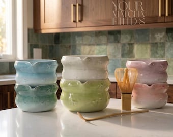 Matcha-theeset met bamboegarde, keramische matchakom, gardehouder, schepje, melkopschuimer en zeef - Matcha-kit cadeau