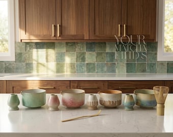 Zestaw do parzenia herbaty Matcha z miską, trzepaczką i uchwytem, ceramiczny zestaw do parzenia herbaty Matcha - Chawan, Chasen, Chashaku, prezent dla miłośnika herbaty, japoński zestaw do ceremonii parzenia herbaty