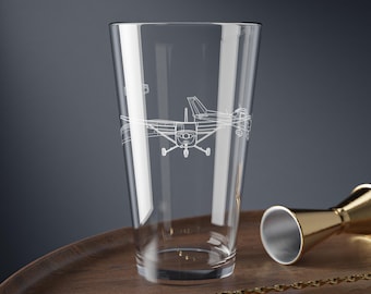 Cessna 152 Cocktail Glass Mixing Glass, 16oz | Engraved Aviation Rocks Glass