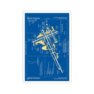 Embry-Riddle Airport Diagram Sticker | Pilot Gift for Him | KDAB Daytona Beach Aviation Decal | ERAU Student Pilot Laptop Vinyl Sticker