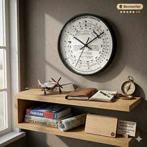E6-B Flight Computer Instrument Wall Clock | Aviation Decor