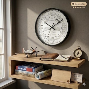 E6-B Flight Computer Wall Clock | Aviation Instrument Decor, Pilot Gift