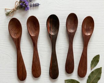 Cuchara pequeña de palisandro – Cuchara de madera hecha a mano, cucharón para especias, accesorio de cocina sostenible
