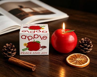 Vela realista con aroma a manzana roja, adorno artesanal de fruta simulada para la mesa de la cocina, decoración de escaparates y regalo de aromaterapia.