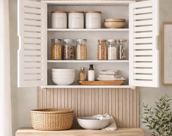Wall Mounted Bamboo Cabinet: Small Space Bathroom Organizer Shelf