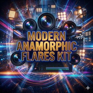 Modern Anamorphic Flares kit, Cinematic Lens Flare Overlays 4K,Light Leaks Effects for Premiere Pro, After Effects CapCut, Film Editing Tool