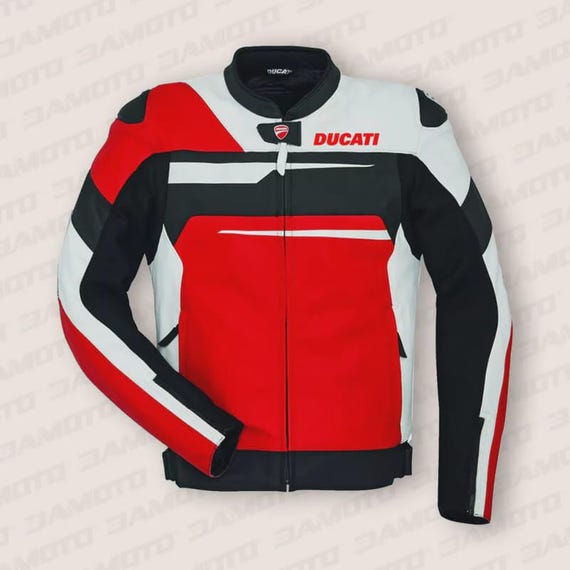 Men's Ducati Racing Leather Motorcycle Jacket With Armor – Sport