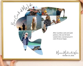 Editable Fishing Photo Collage Frame Bundle | Canva Template (Digital Download