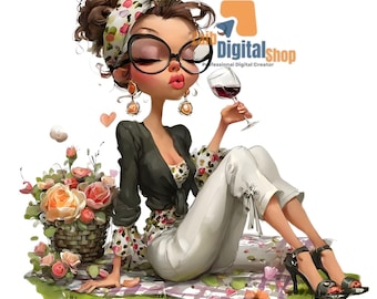 30 kapryśnych czarnych dziewczyn afro clipart PNG SVG zestaw cyfrowy projekt