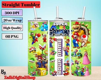 Opakowanie na kubek Gamer Tumbler PNG | Spersonalizowana nazwa 20 uncji, gra dla dzieci, cienka, sublimacyjna, projekt do pobrania cyfrowego