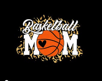 Imagen PNG de mamá de baloncesto / Clip art de mamá deportista con estampado de leopardo (descarga digital)