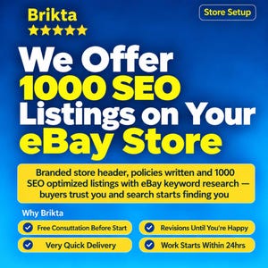 eBay-Shop-Einrichtungsservice | 1000 SEO-optimierte Angebote, Produkttitel, Beschreibungen, Keywords, Shop-Branding & Richtlinien