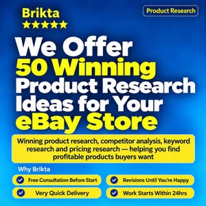 eBay-Produktrecherche-Service, 50 erfolgreiche Produktideen, Wettbewerbsanalyse, Keyword-Recherche, Preisrecherche
