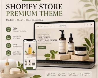 Shopify Store Theme | Modern Beauty Skincare Ecommerce Website Design