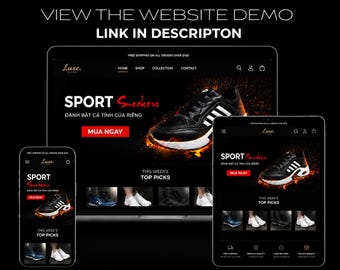 Luxe Kicks Shopify Theme | Professional Sport Sneakers Store Design | Mobile Optimized E-commerce Theme for Shopify