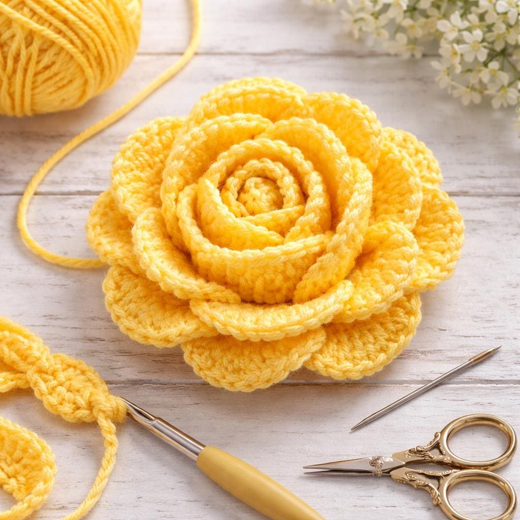 40 Valentine Crochet Patterns to Make for Gifts, Decor, and Cozy Seasonal Touches 35 Beginner Crochet Rose Pattern Easy Step-by-Step Flower