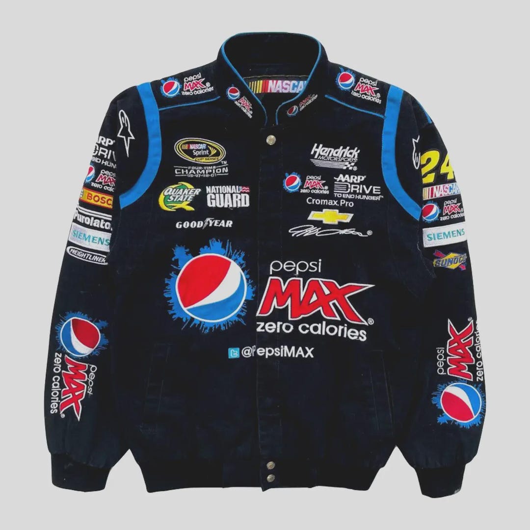 Embroidered Pepsi Max NASCAR Racing Jacket – Vintage Motorsport Bomber ...