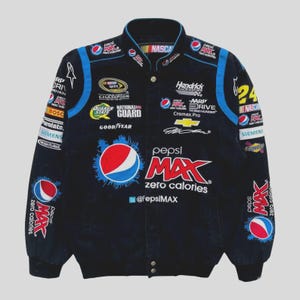 Embroidered Pepsi Max NASCAR Racing Jacket – Vintage Motorsport Bomber Coat