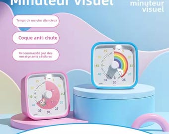 ADHD Visual Timer - 60-Minute Countdown Clock - Silent Operation - Time Management Tool for Kids & Adults, Neurodivergent Productivity Aid