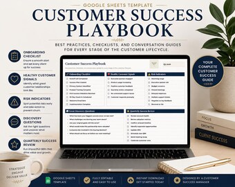 Customer Success Playbook | Onboarding Checklist | Onboarding Guide | Google Sheets Template