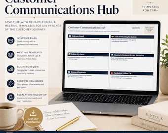 Customer Communication Templates | Client Email Templates | Customer Success Template | Client Onboarding Emails | Google Sheets