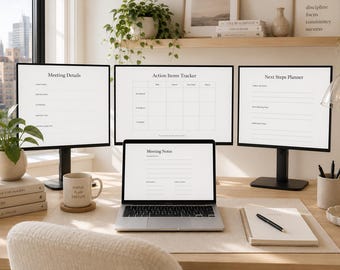 Client Meeting Notes Template | Canva Meeting Minutes (Digital Download)