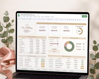 Wedding Planner Spreadsheet | Google Sheets Wedding Planner | Wedding Budget Spreadsheet | Guest List, Vendor & RSVP Tracker