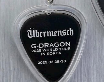 G-Dragon Ubermensch Concert Keychain | Kpop World Tour Official Guitar Pick Necklace