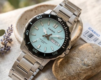 Custom Casio MTD125D Watch Men | Retro Japanese Vintage Modified Wrist Watch