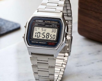 Classic Casio A158WA Silver Digital Watch | Unisex Retro 80s Style