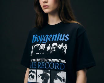 Boygenius Washed Heavyweight Tee, Boxy Fit, Indie Rock Streetwear
