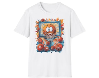 Cartoon Slam Dunk Basketball T-Shirt | Funny Sports Graphic Tee