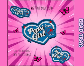 Bandeja para cuentas de refresco retro (archivos STL y 3MF), plato para joyas (impresión 3D), bandeja para baratijas con estética Y2K, organizador con forma de corazón, descarga digital.