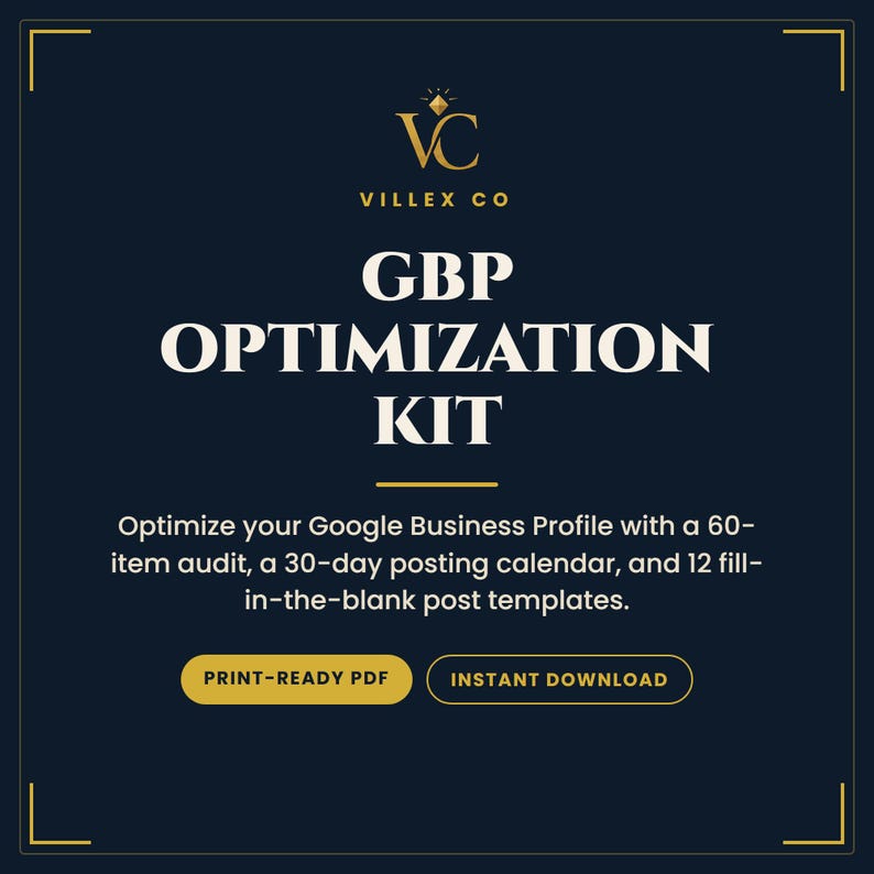 GBP Optimization Kit, Google Business Profile Audit Checklist, 30-Day Posting Calendar, 12 Post Templates, Local SEO imagem 1