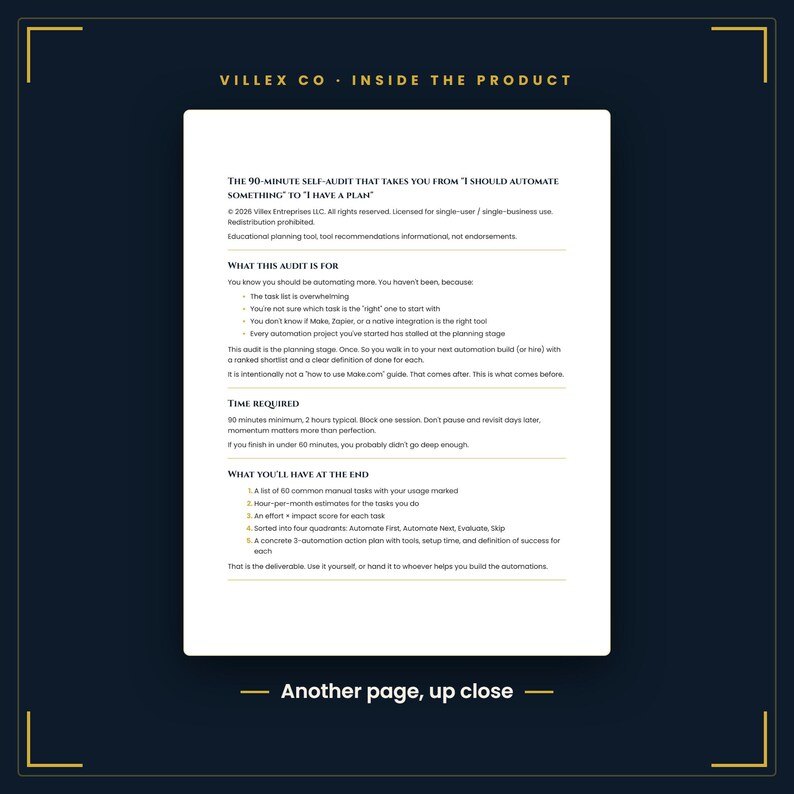 Automation Audit Workbook Excel Template, Map Manual Tasks Before You Automate, Small Business Workflow Planner imagen 4