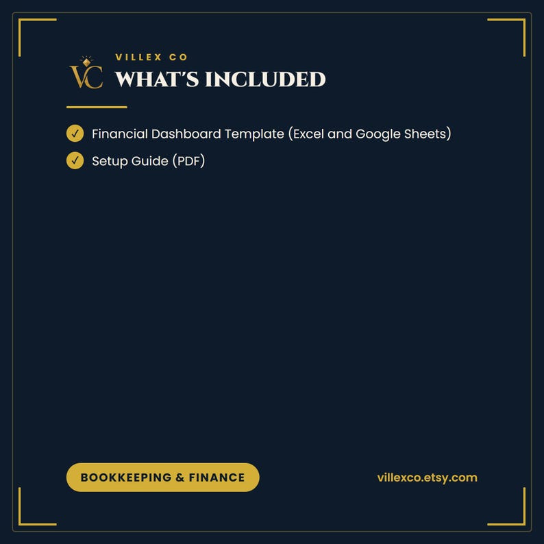 What is included in the All-in-One Financial Dashboard — VillexCo digital download
