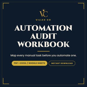 Automation Audit Workbook Excel Template, Map Manual Tasks Before You Automate, Small Business Workflow Planner imagen 1