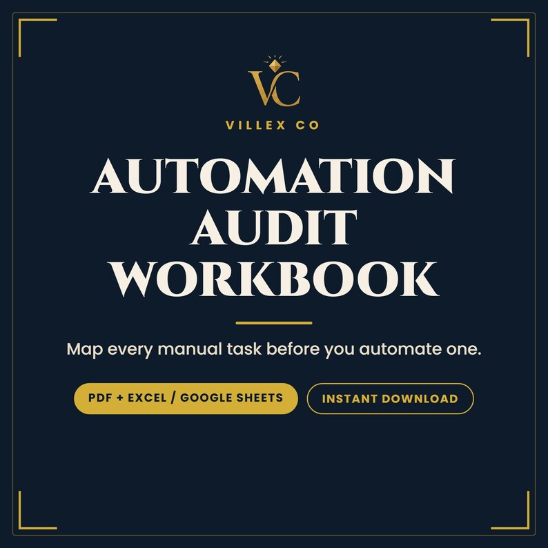 Automation Audit Workbook Excel Template, Map Manual Tasks Before You Automate, Small Business Workflow Planner imagen 1