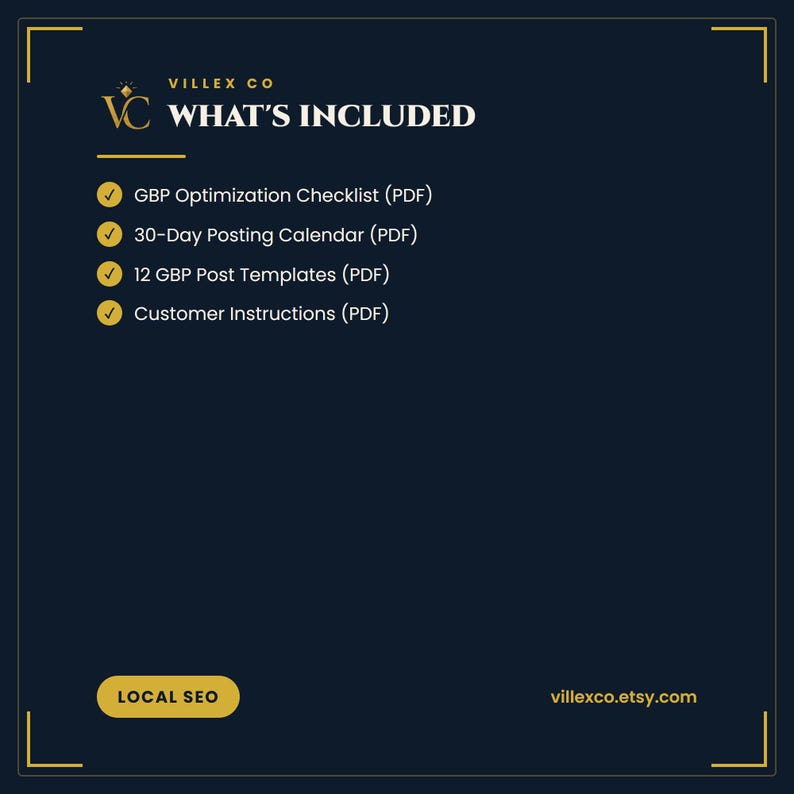 What is included in the GBP Optimization Kit — VillexCo digital download