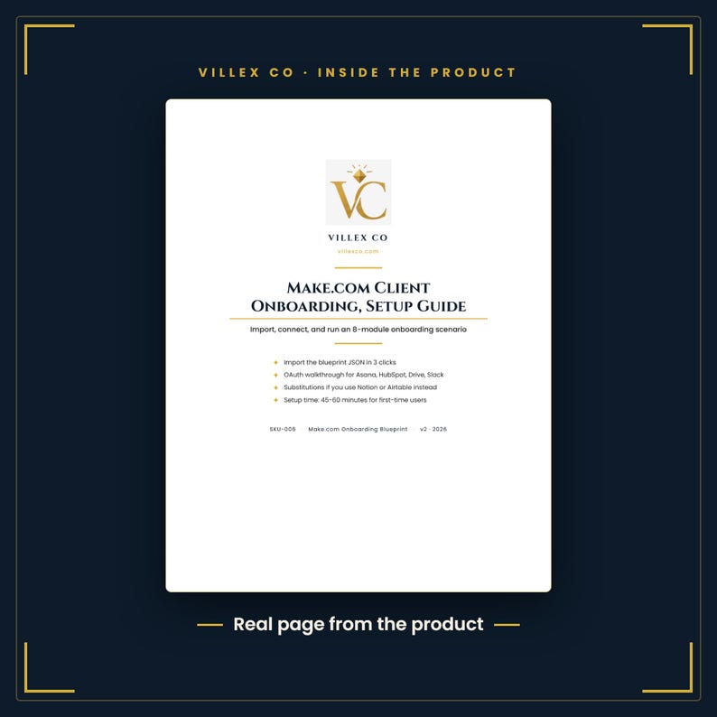 Make.com Onboarding Blueprint, Importable Client Automation Template, Setup Guide and Email Templates Included image 3