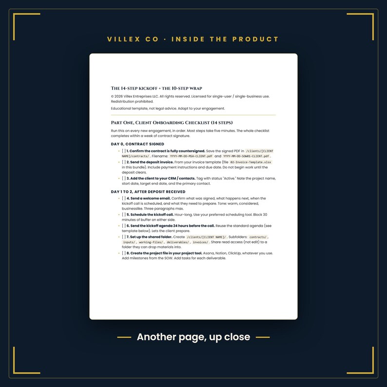 Freelancer Business Templates Kit, Service Agreement, Invoice, Intake, Scope, Onboarding Checklists image 4
