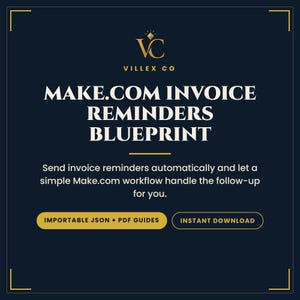 Make.com Automated Invoice Reminders Blueprint, Importable Template Plus Setup Guide, Accounts Receivable, Small Business image 1