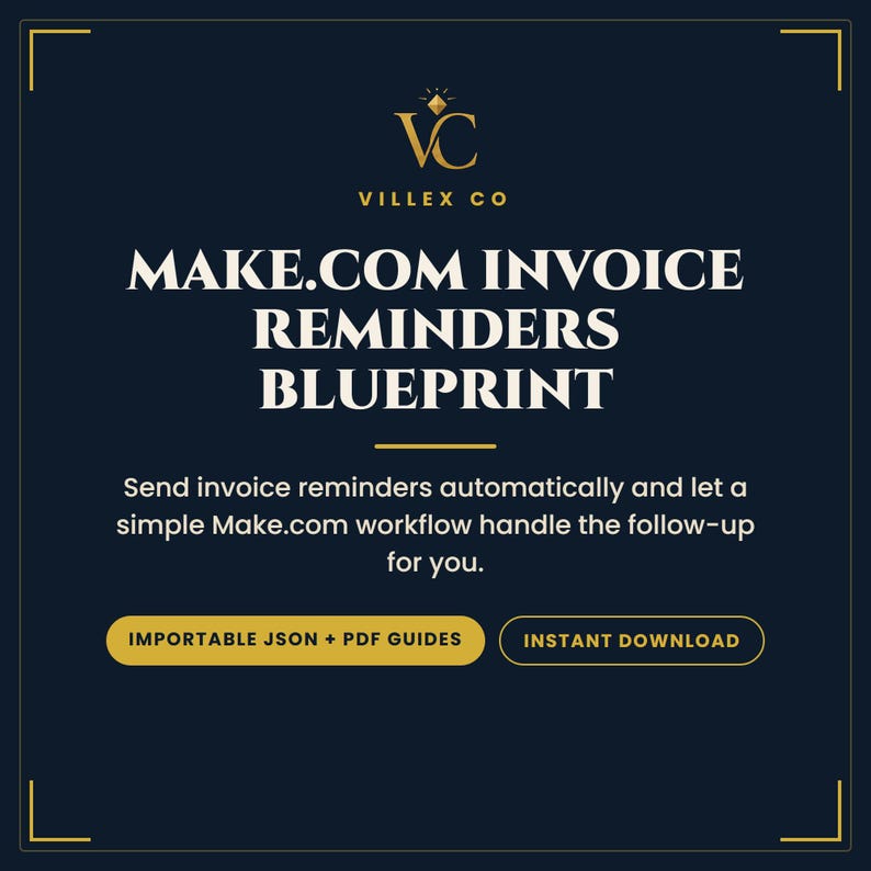 Make.com Automated Invoice Reminders Blueprint, Importable Template Plus Setup Guide, Accounts Receivable, Small Business image 1