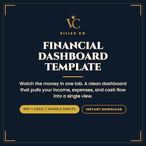 All-in-One Financial Dashboard for Small Business, Income Expense and Cash Flow Tracker, Excel and Google Sheets image 1