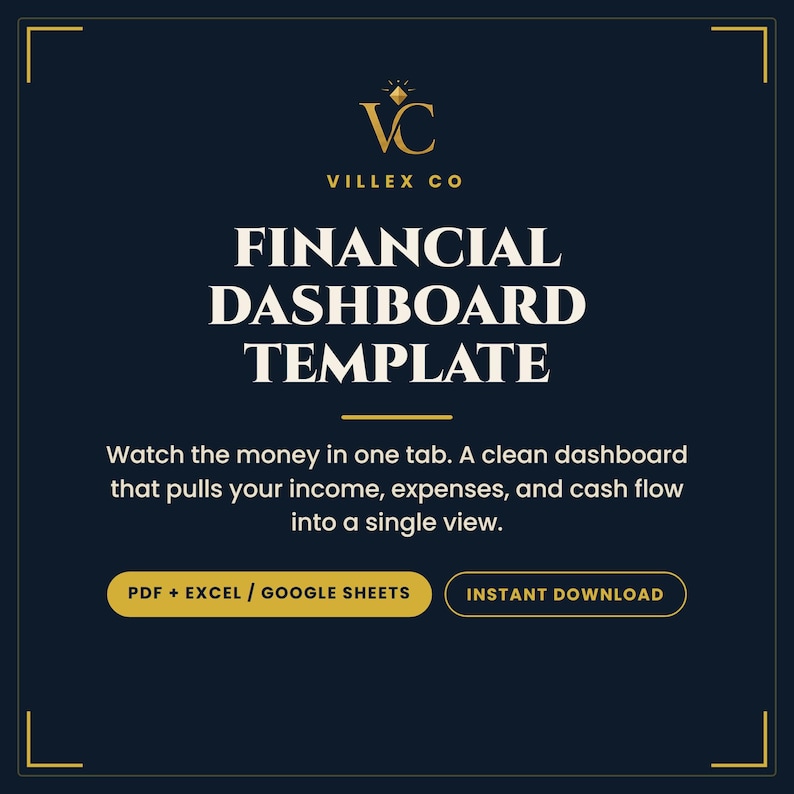 All-in-One Financial Dashboard for Small Business, Income Expense and Cash Flow Tracker, Excel and Google Sheets image 1