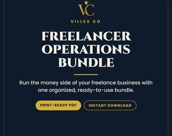 Freelancer Operations Bundle: Bookkeeping Starter Kit, A/R Email Scripts, and Business Templates for Solo Freelancers
