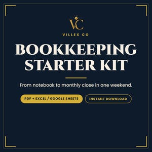 Startpaket för frilansbokföring, QuickBooks-diagram, checklista för månatlig avslutning (nedladdning direkt) bild 1