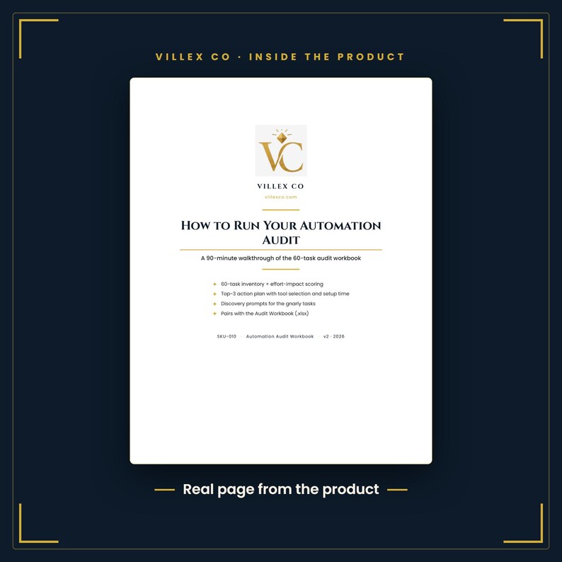 Automation Audit Workbook Excel Template, Map Manual Tasks Before You Automate, Small Business Workflow Planner imagen 3