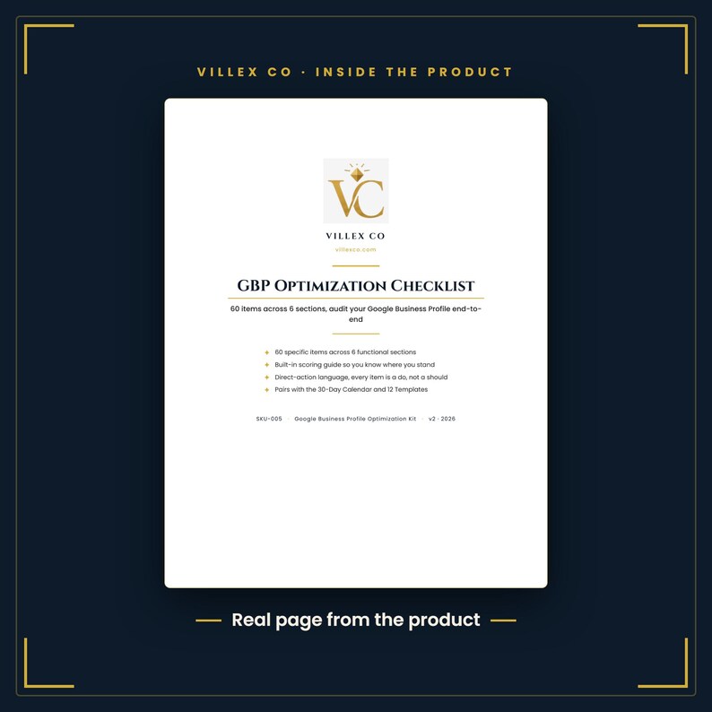 GBP Optimization Kit, Google Business Profile Audit Checklist, 30-Day Posting Calendar, 12 Post Templates, Local SEO imagem 3